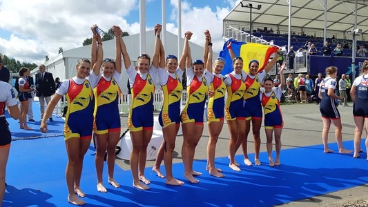 Echipajul de 8+1 al României, medalie de aur la CE de canotaj de la Lucerna