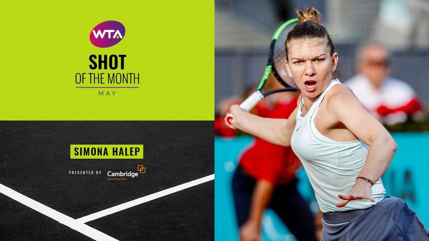 Simona Halep, câştigătoare în ancheta WTA la lovitura lunii mai - VIDEO
