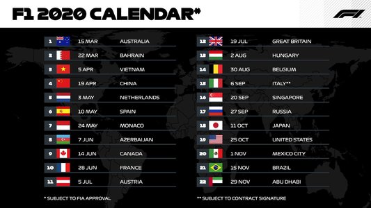 FIA a anunţat un calendar cu un număr record de curse pentru 2020