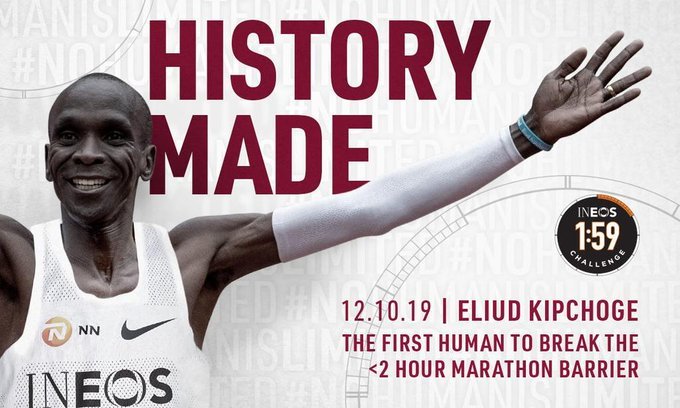 Eliud Kipchoge scrie istorie reuşind să alerge maratonul sub două ore