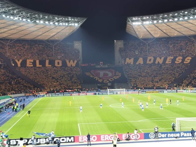 Dynamo Dresda, însoţită de peste 30.000 de suporteri la Berlin, la meciul cu Hertha - VIDEO
