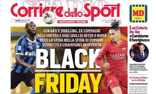 Primă pagină controversată a cotidianului Corriere dello Sport