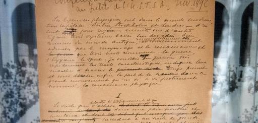 Manifestul lui Pierre de Coubertin, vândut la licitaţie săptămâna viitoare. Sotheby’s estimează că documentul va fi cumpărat cu un milion de dolari