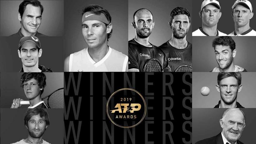 Murray, Federer, Nadal, Berretini şi fraţii Bryan, printre câştigătorii premiilor ATP pe anul 2019
