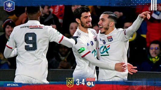 Olympique Lyon în optimile Cupei Franţei, după 4-3 cu Nantes