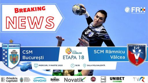Covid-19: Biletele de la derbiul la handbal, CSM Bucureşti - SCM Râmnicu Vâlcea, retrase de la vânzare