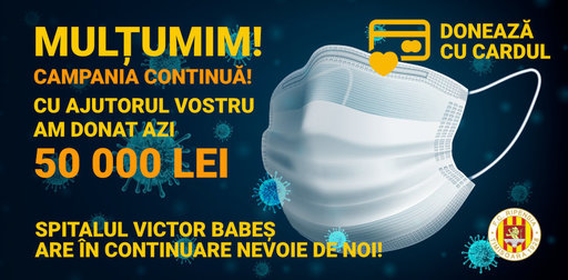 Ripensia Timişoara: Cu ajutorul vostru am reuşit să strângem 50.000 de lei, pe care i-am donat spitalului Victor Babeş
