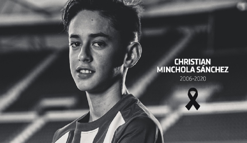 Atletico Madrid anunţă că unul dintre juniorii săi, Christian Minchola, a murit la doar 14 ani