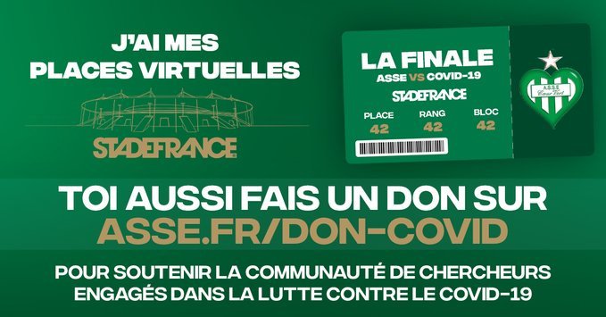 Saint-Etienne a vândut peste 70.000 de bilete virtuale pentru o finală contra Covid-19