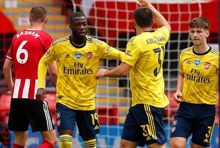 Arsenal Londra în semifinalele Cupei Angliei, după 2-1 cu Sheffield United. Ultimul gol al învingătorilor, marcat în minutul 90+1