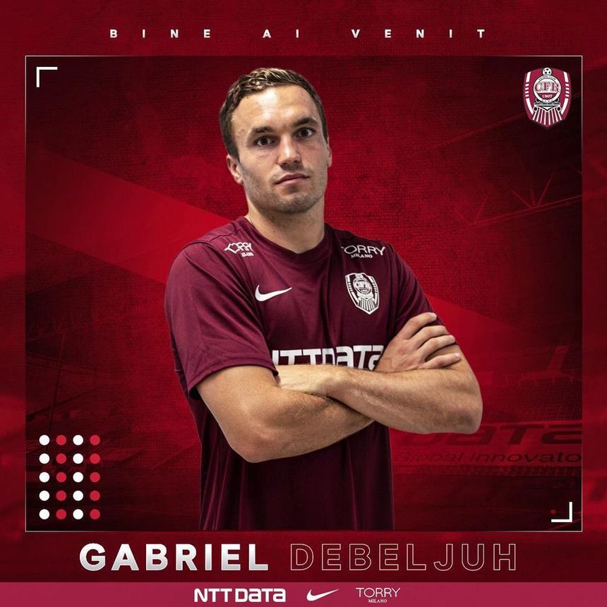 CFR Cluj a oficializat transferul lui Gabriel Debeljuh