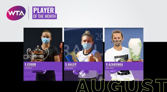 WTA: Simona Halep, nominalizată pentru titlul de jucătoarea lunii august