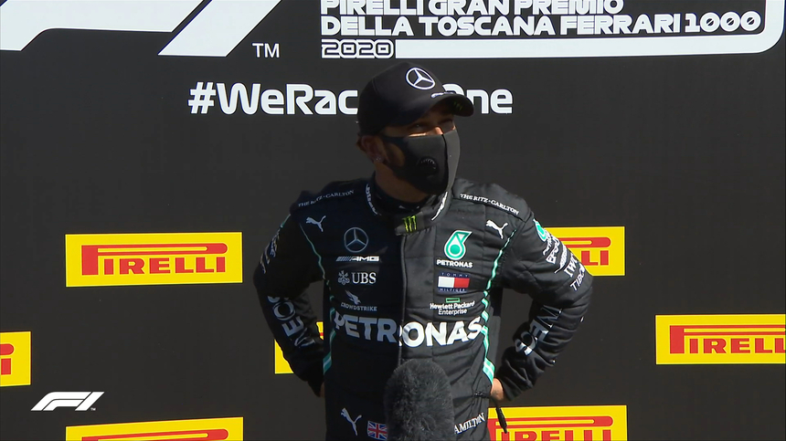 Hamilton pe prima poziţie a grilei la Marele Premiu al Toscanei. Este al 95-lea pole position din cariera britanicului