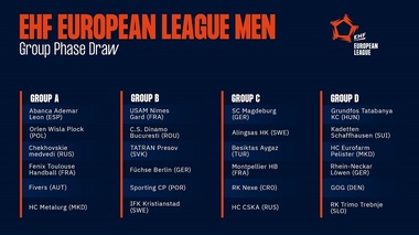 Dinamo Bucureşti întâlneşte USAM Nimes Gard, Tatran Presov, Fuchse Berlin, Sporting şi IFK Kristianstad în grupele EHF European League