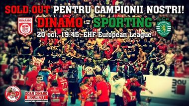 Handbal: 2.150 de bilete virtuale vândute de Dinamo Bucureşti pentru meciul cu Sporting, din EHF European League