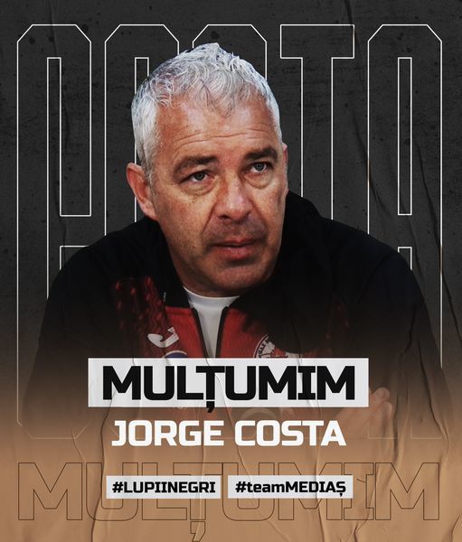 Jorge Costa nu mai este antrenorul echipei Gaz Metan Mediaş