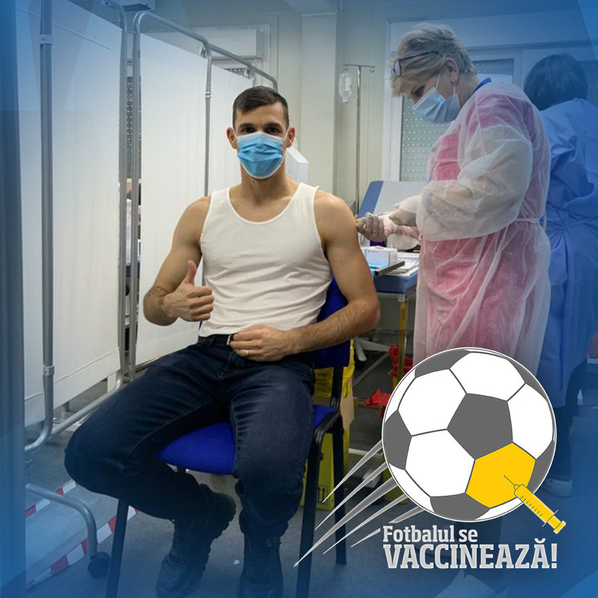 Antrenorul echipei de tineret Adrian Mutu şi alţi membri ai loturilor naţionale s-au vaccinat - FOTO - 