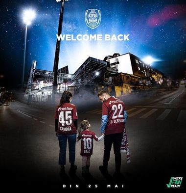 CFR Cluj: Meciul cu FCSB va avea loc cu spectatori. Nu se vor comercializa alte bilete în afara celor destinate abonaţilor