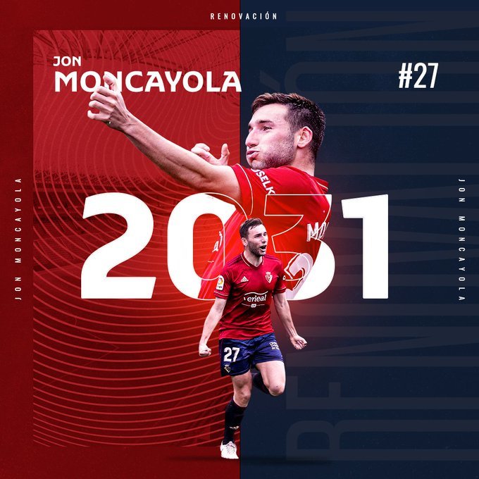 Tânărul jucător Jon Moncaloya şi-a prelungit contractul cu Osasuna pe zece sezoane
