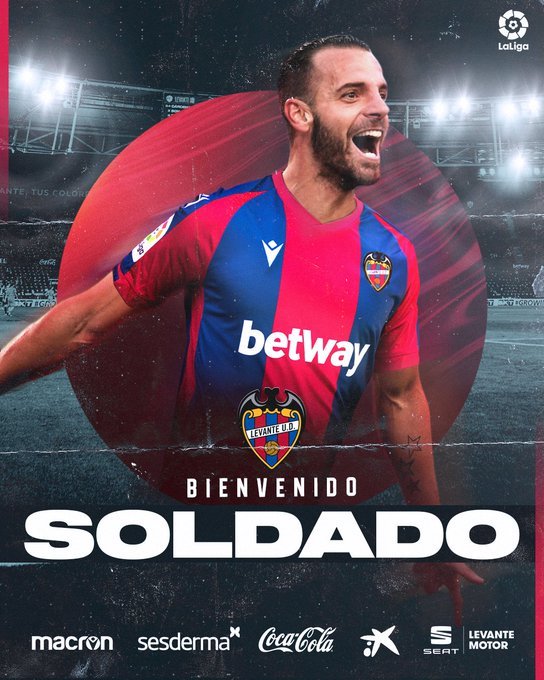 Roberto Soldado a semnat cu Levante. La 36 de ani, el joacă pentru a şaptea echipă în Spania