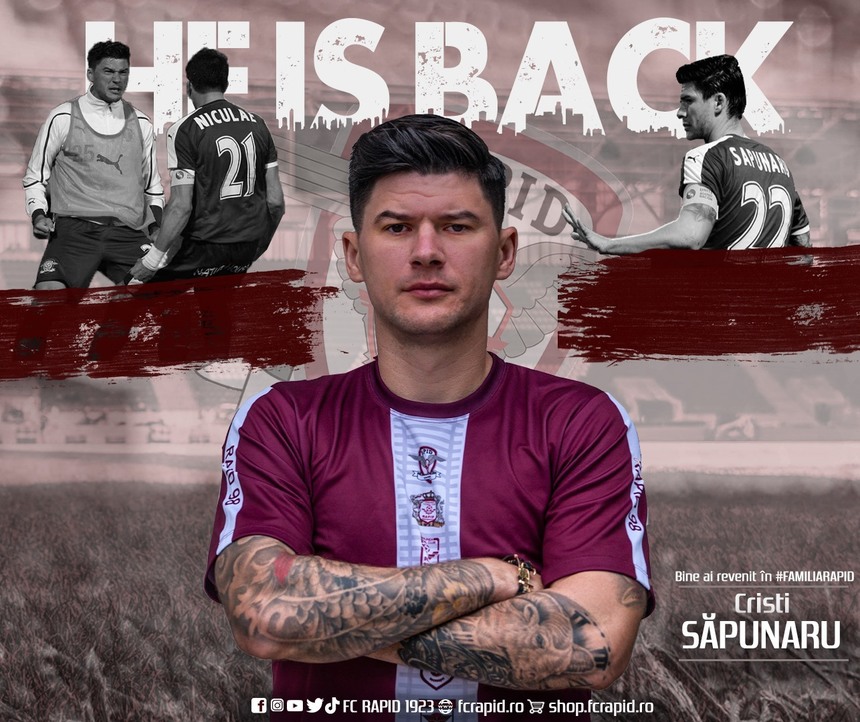 Cristian Săpunaru a revenit la FC Rapid