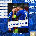 Căpitanul Italiei, Giorgio Chiellini, a primit trofeul Euro-2020, de la preşedintele UEFA, Aleksander Ceferrin