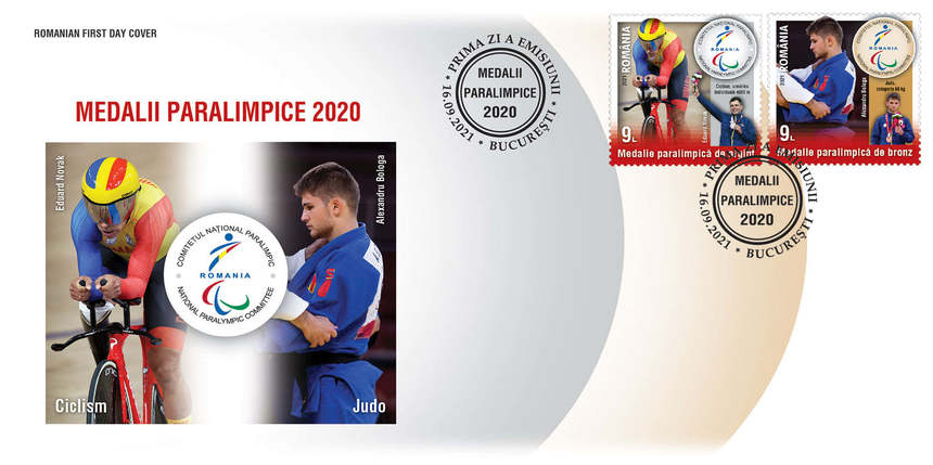 Romfilatelia introduce în circulaţie emisiunea de mărci poştale Medalii paralimpice 2020. Timbrele, dedicate lui Eduard Novak şi Alexandru Bologa