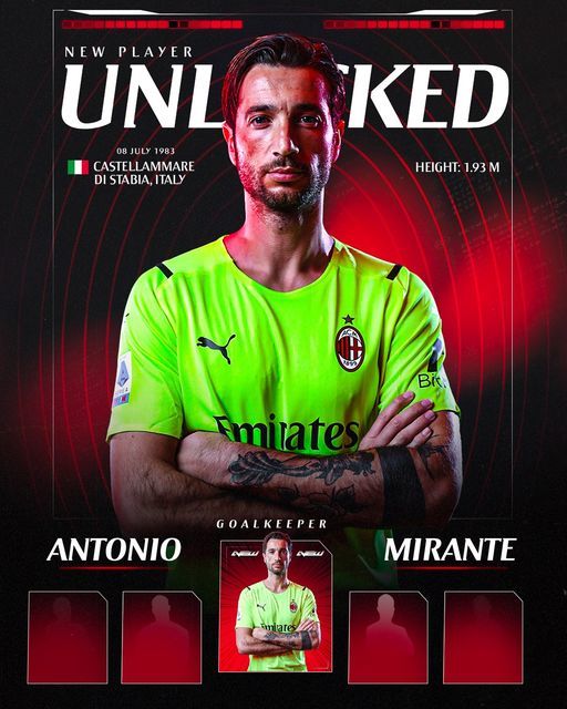 AC Milan a anunţat oficial transferul lui Mirante până la finalul sezonului