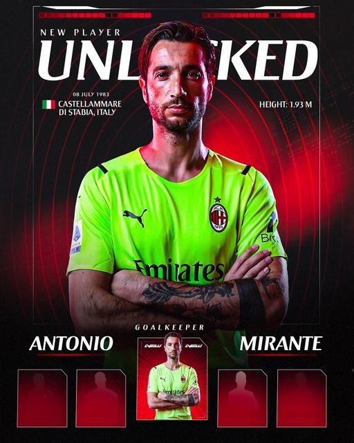 AC Milan a anunţat oficial transferul lui Mirante până la finalul sezonului