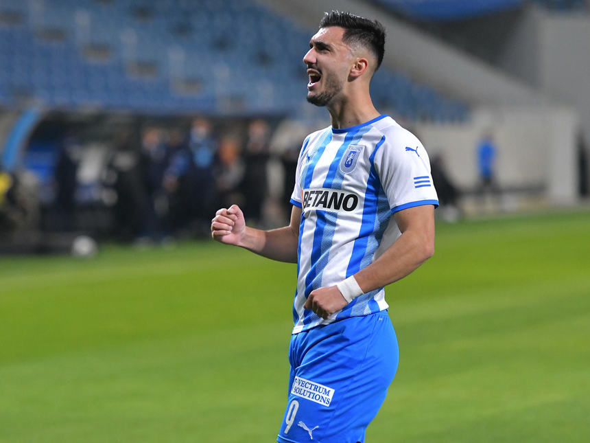 Universitatea Craiova – CS Mioveni, scor 5-2, în Liga 1 / Andrei Ivan a marcat patru goluri