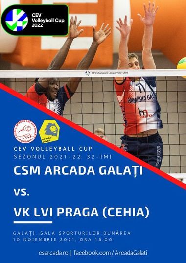 Arcada Galaţi - VK Praga, scor 3-1, în Cupa CEV la volei masculin