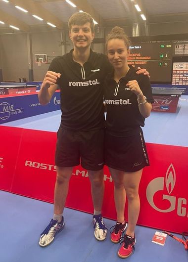 Andreea Dragoman şi Rareş Şipoş, campioni europeni U21 la tenis de masă, în proba de dublu mixt