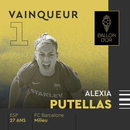 Alexia Putellas, câştigătoare a Balonului de Aur în fotbalul feminin