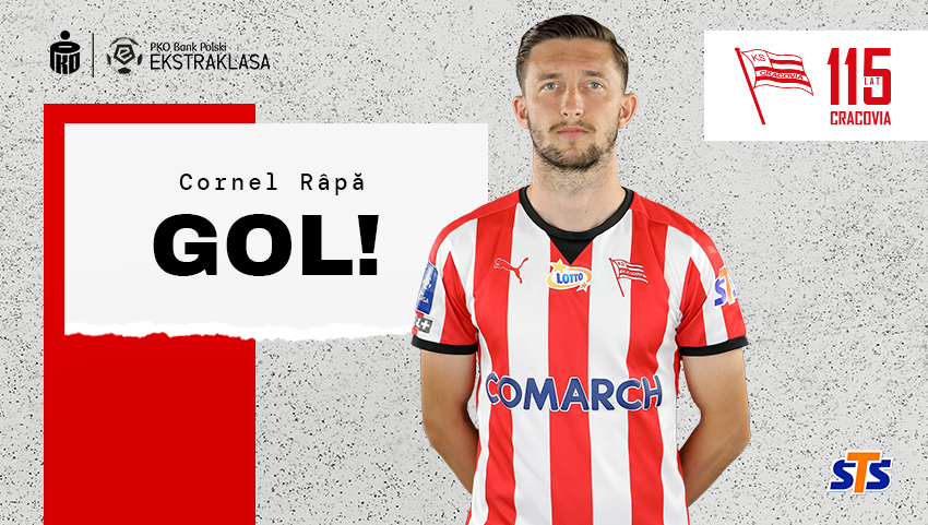 Cornel Râpă a înscris un gol pentru Cracovia în campionatul Poloniei