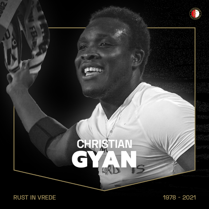 Christian Gyan, fost câştigător al Cupei UEFA cu Feyenoord, a decedat la vârsta de 43 de ani