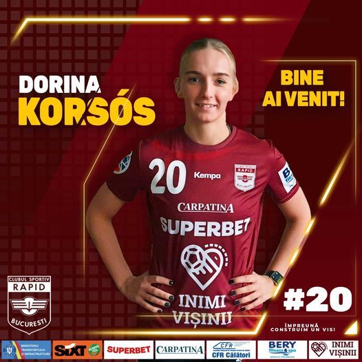 CS Rapid a transferat-o pe handbalista maghiară Dorina Korsos, triplă câştigătoare a Ligii Campionilor
