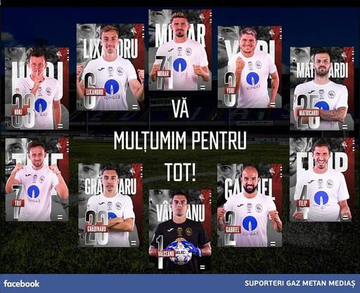 Gaz Metan Mediaş: 9 jucători au fost declaraţi liberi de contract, anunţă site-ul suporterilor medieşeni