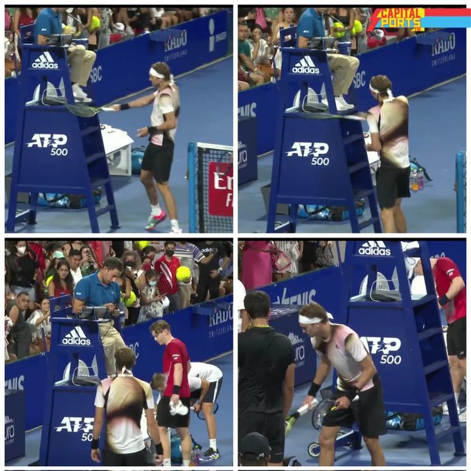 Alexander Zverev, exclus din turneul de la Acapulco, după o ieşire nervoasă, în care a înjurat arbitrul şi i-a lovit scaunul  - VIDEO
