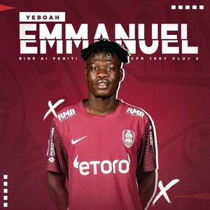 Atacantul ghanez Emmanuel Yeboah, la CFR Cluj. El va evolua la echipa a doua a campioanei României