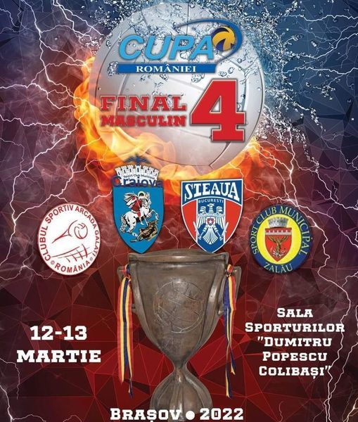 Steaua Bucureşti - SCM Zalău şi SCM Craiova - Arcada Galaţi, în semifinalele Cupei României la volei masculin