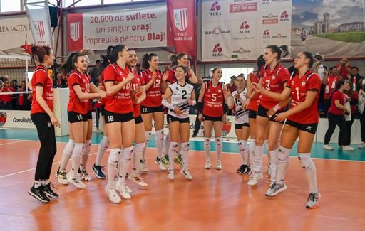 Volei Alba Blaj, victorie cu CSO Voluntari şi primeşte medaliile de campioană naţională la volei feminin