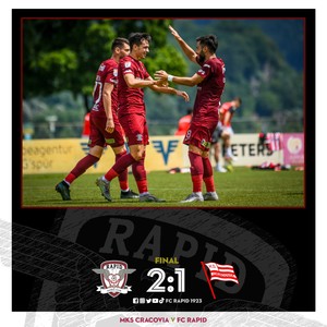 Rapid Bucureşti a învins pe MKS Cracovia cu 2-1, în cantonamentul din Austria