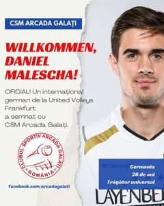 Voleibalist din naţionala Germaniei, noul jucător al campioanei Arcada Galaţi