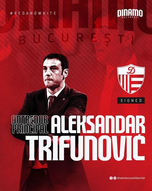 Baschet: Sârbul Aleksandar Trifunovic, de la antrenor secund la BC Khimki Moscova, principal la Dinamo Bucureşti