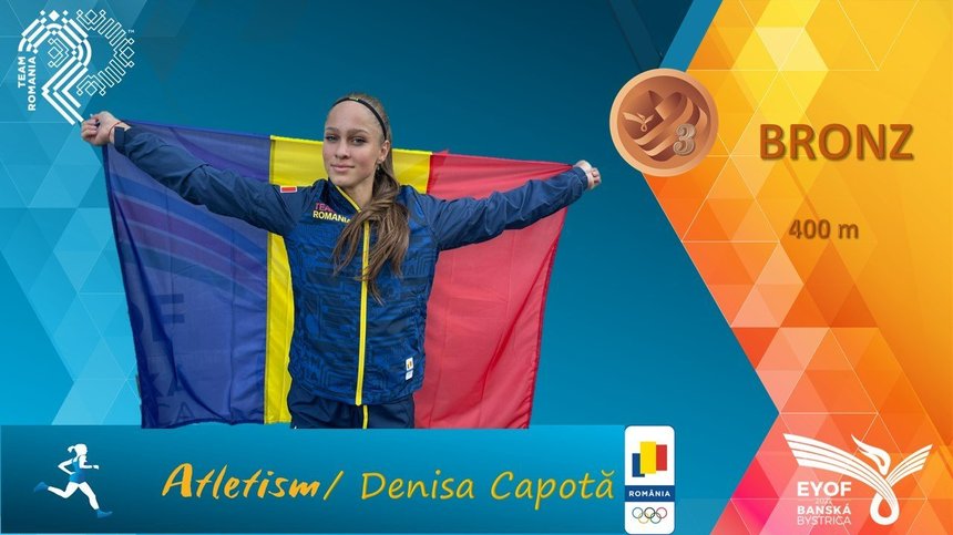 FOTE: Medalie de bronz la atletism, obţinută de sportiva Denisa Capotă