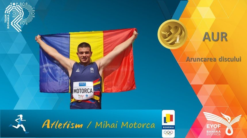Încă două medalii pentru România la FOTE: aur la aruncarea discului şi argint la 3.000 m