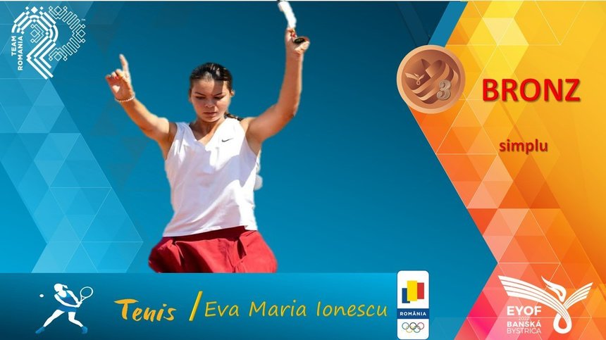 Încă o medalie pentru România la FOTE: bronz la tenis, obţinut de Eva Maria Ionescu