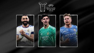 UEFA: Benzema, Courtois şi De Bruyne, nominalizaţi pentru titlul de Jucătorul Anului