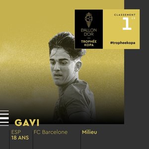 Gavi (FC Barcelona), recompensat cu trofeul Kopa pentru cel mai bun tânăr jucător la gala Balonului de Aur