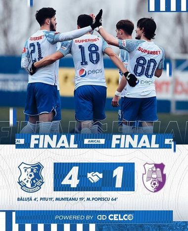 Farul a învins FC Argeş, scor 4-1, într-un meci amical